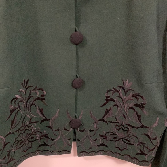 David Warren button up jacket cropped and embroidered/ reduced from MSRP $188 - Picture 6 of 9